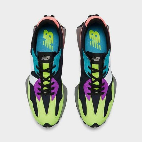 New Balance 327 Mens Gym Sneakers Shoes Black Multicolor MS327EA NEW Multi Sz - Picture 2 of 7